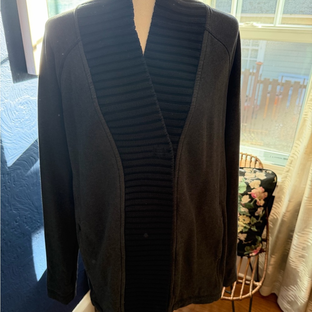 Lululemon Wrap Cardigan Black Dark Grey Size 6